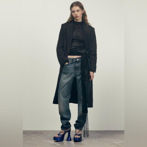 ZARA Metallic Blue Platform High Heel Sandals | Size EUR 40 US 9 - Picture 11 of 11